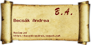 Becsák Andrea névjegykártya