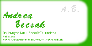 andrea becsak business card